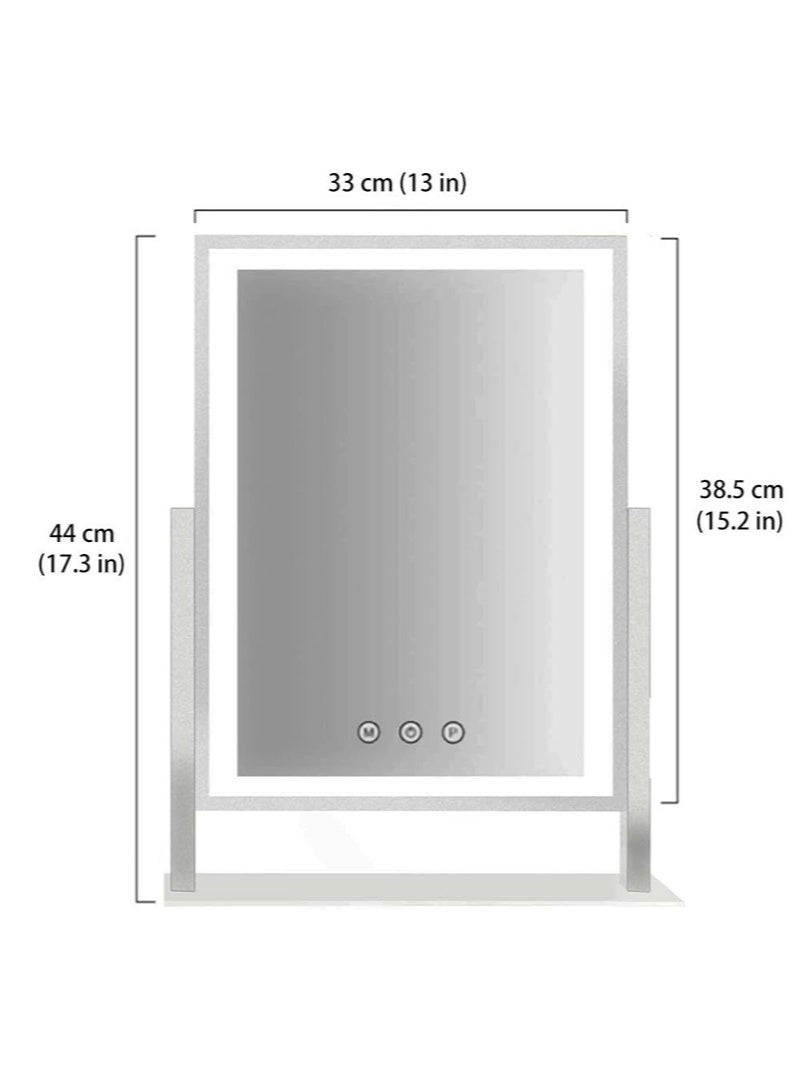 WALALLA Vanity Mirror with 5x Magnification with Lights Lighted Makeup Mirror, 3 Color Lighting Modes,USB Charging Port Touch Control,Sturdy Metal Frame Design(44*33cm) - Image 5